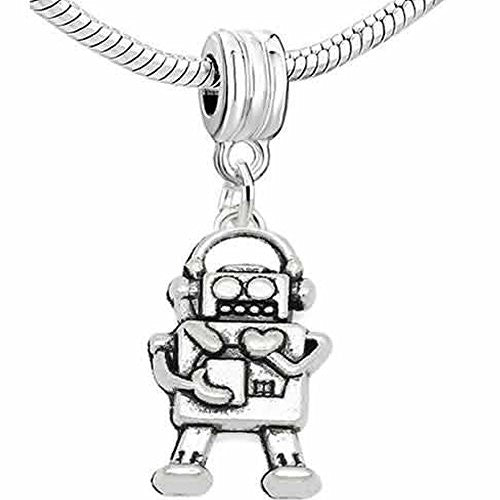 Robot Charm Dangle Bead European Bead Compatible for Most European Snake Chain Charm Bracelet - Sexy Sparkles Fashion Jewelry - 1