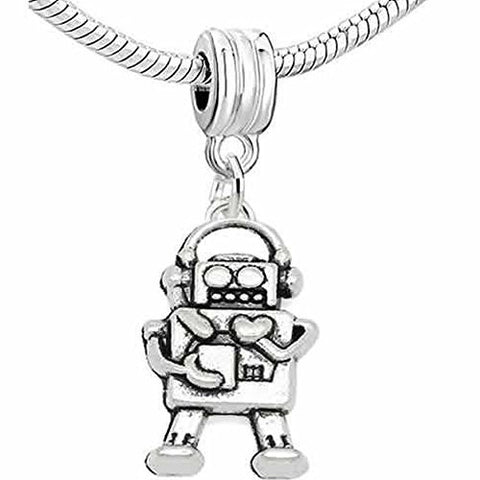 Robot Charm Dangle Bead European Bead Compatible for Most European Snake Chain Charm Bracelet - Sexy Sparkles Fashion Jewelry - 1
