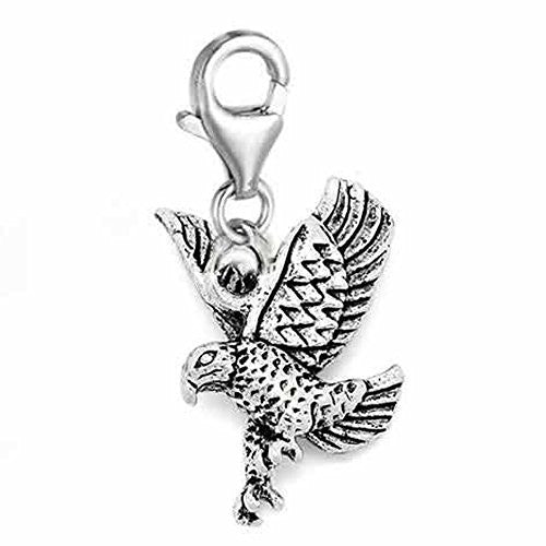 Clip on Flying Eagle Charm Dangle Pendant for European Clip on Charm Jewelry with Lobster Clasp - Sexy Sparkles Fashion Jewelry