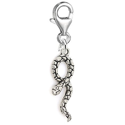 Curve Snake Clip on Pendant Charm for Bracelet or Necklace - Sexy Sparkles Fashion Jewelry