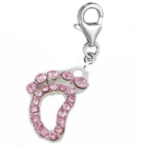 Foot Charm Pendant for European Clip on Jewelry w/ Lobster Clasp - Sexy Sparkles Fashion Jewelry - 2