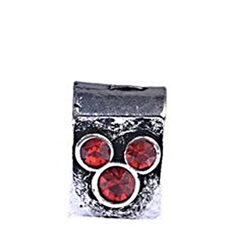 Mickey Design Charm with Red  Rhinestone European Bead Compatible for Most European Snake Chain Bracelet - Sexy Sparkles Fashion Jewelry - 1