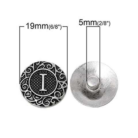 Alphabet Letter I Chunk Snap Button or Pendant Fits Snaps Chunk Bracelet - Sexy Sparkles Fashion Jewelry - 3