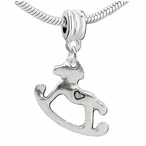 Hobby Rocking Horse Dangle Charm European Bead Compatible for Most European Snake Chain Bracelet - Sexy Sparkles Fashion Jewelry - 2