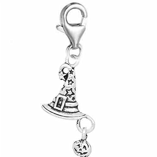 Halloween Witch Hat with Pumpkin Dangling Charm Jewelry w/ Lobster Clasp - Sexy Sparkles Fashion Jewelry - 1