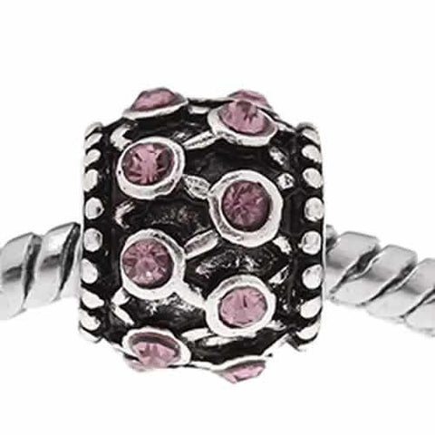 Purple Rhinestone Charm Bead For Snake Chain Bracelet - Sexy Sparkles Fashion Jewelry - 4