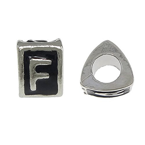 Letter  "F" Triangle Spacer European European Bead Compatible for Most European Snake Chain Charm Bracelet