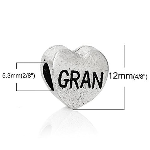 Family Heart Bead Compatible for Most European Snake Chain Bracelet (Gran) - Sexy Sparkles Fashion Jewelry - 3