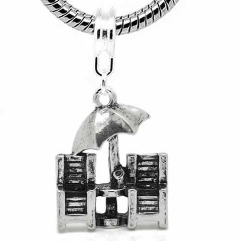 Beach Chair Dangle Bead Spacer for Snake Chain Charm Bracelet - Sexy Sparkles Fashion Jewelry - 2