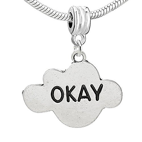 Okay Charm Cloud Pendant for European Snake chain Charm Bracelet - Sexy Sparkles Fashion Jewelry