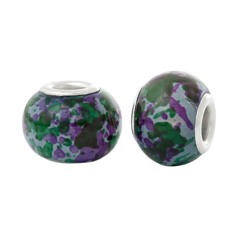 5 Glass European Charm Beads Round Multi color - Sexy Sparkles Fashion Jewelry - 3