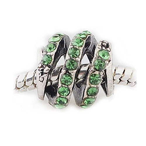 Spiral Design Charm Spacer Bead For Snake Charm Bracelet (Green) - Sexy Sparkles Fashion Jewelry - 1