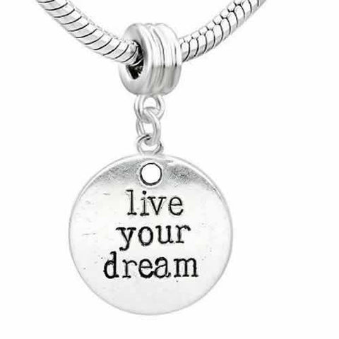 Live Your Dream European Bead Compatible for Most European Snake Chain Bracelet - Sexy Sparkles Fashion Jewelry - 2