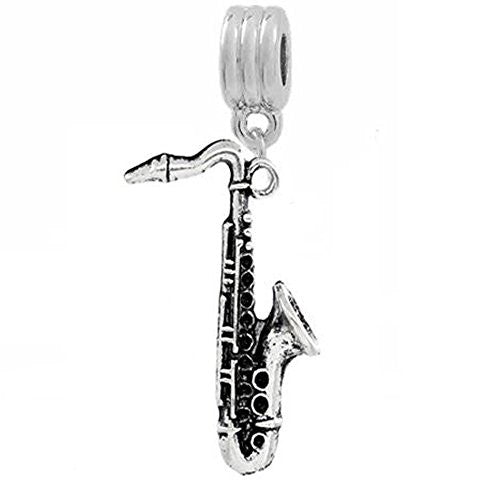 Saxophone European Bead Compatible for Most European Snake Chain Bracelet - Sexy Sparkles Fashion Jewelry - 1