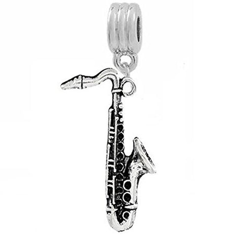 Saxophone European Bead Compatible for Most European Snake Chain Bracelet - Sexy Sparkles Fashion Jewelry - 1