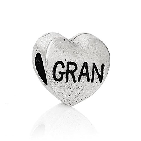 Family Heart Bead Compatible for Most European Snake Chain Bracelet (Gran) - Sexy Sparkles Fashion Jewelry - 1