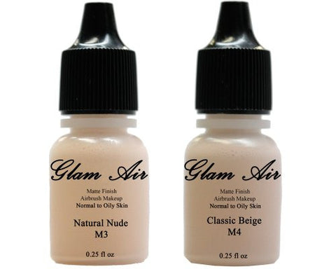 Glam Air Airbrush Water-based Foundation in Set of Two (2) Assorted Light Matte Shades M3-M4 0.25oz - Sexy Sparkles Fashion Jewelry - 1