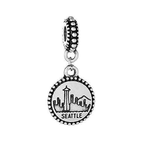 State Charm Bead Spacer (Seattle)Spacer Bead for European Snake Chain Charm Bracelet - Sexy Sparkles Fashion Jewelry - 1