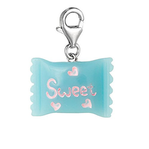 Resin Sweet Candy Clip On Charm Pendant for European Charm Jewelry w/ Lobster Clasp