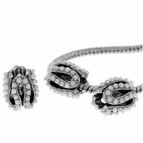 S Pattern Charm Bead with White Acrylic Balls For Snake Chain Bracelet - Sexy Sparkles Fashion Jewelry - 2
