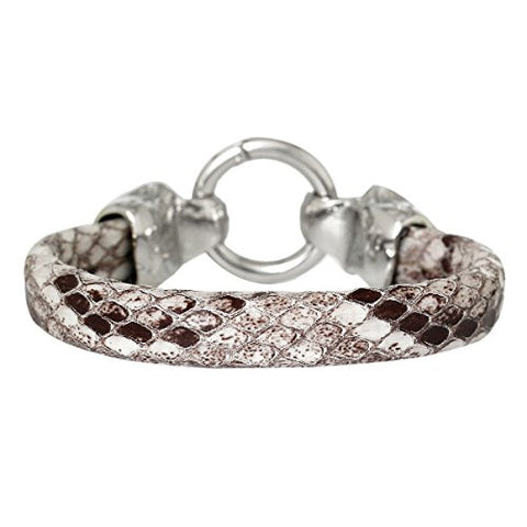 Light Grey Snake Style Fashion Bracelet with Snake Clasp 22cm X1.5cm(8 5/8 X 5/8) - Sexy Sparkles Fashion Jewelry - 2
