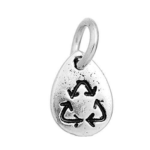 Recycling Symbol Charm Pendant Bead for Necklaces