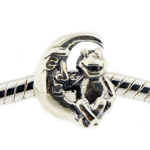 Frog on Moon Charm Bead For snake charm Bracelet - Sexy Sparkles Fashion Jewelry - 2