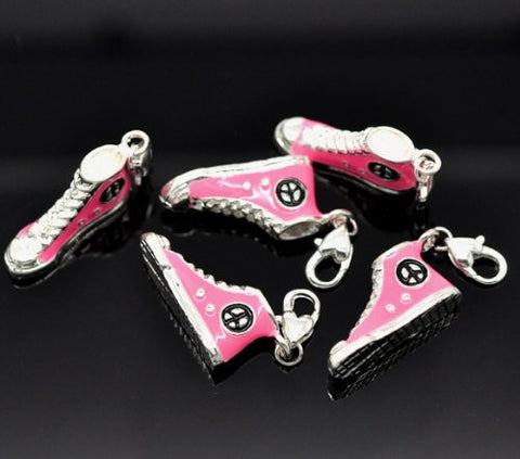 Pink Converse Shoe Clip on Charm Pendant for European Charm Jewelry w/ Lobster Clasp - Sexy Sparkles Fashion Jewelry - 4