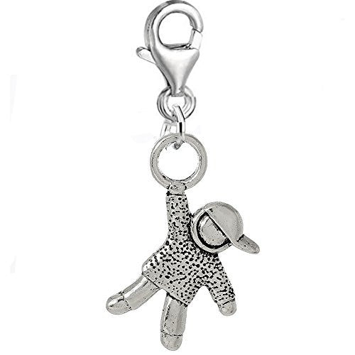 Little Boy Charm Clip on Pendant for European Charm Jewelry w/ Lobster Clasp