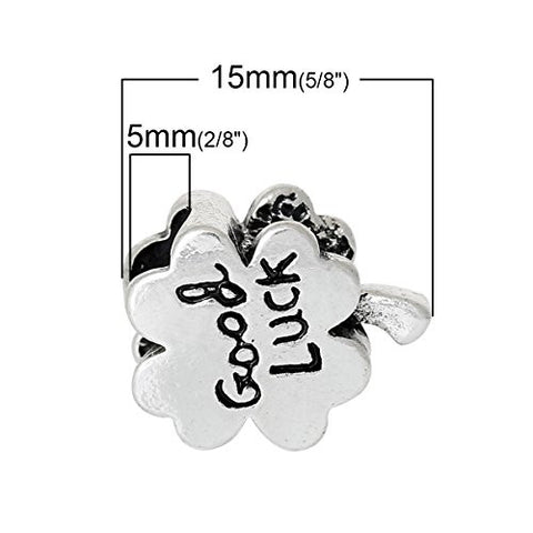 Good Luck Four Leaf Clover Bead Compatible for Most European Snake Chain Bracelet - Sexy Sparkles Fashion Jewelry - 3