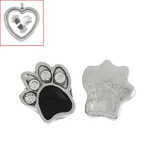 Dog-Paw Floating Charms For Glass Living Memory Lockets - Sexy Sparkles Fashion Jewelry - 3