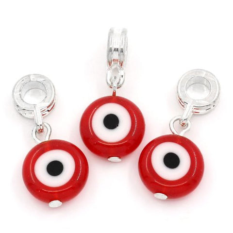 Round Evil Eye Dangle Charm/European Bead Compatible for Most European Snake Chain Bracelet - Sexy Sparkles Fashion Jewelry - 2