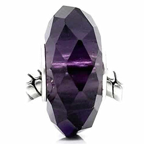 10 Faceted Murano Glass Charm European Bead Compatible for Most European Snake Chain Bracelet (Amethyst Purple) - Sexy Sparkles Fashion Jewelry - 1