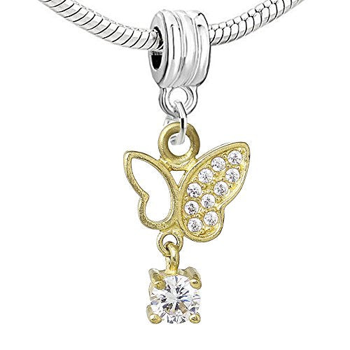 Butterfly Dangle European Bead Compatible for Most European Snake Chain Bracelet - Sexy Sparkles Fashion Jewelry