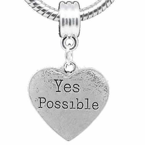 Yes Possible Heart European Bead Compatible for Most European Snake Chain Charm Bracelet - Sexy Sparkles Fashion Jewelry - 2