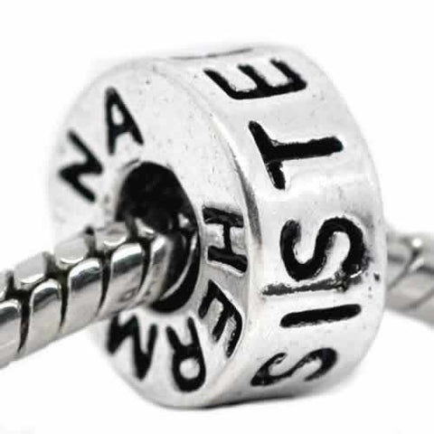 Sister Spacer European Bead Compatible for Most European Snake Chain Bracelet - Sexy Sparkles Fashion Jewelry - 3