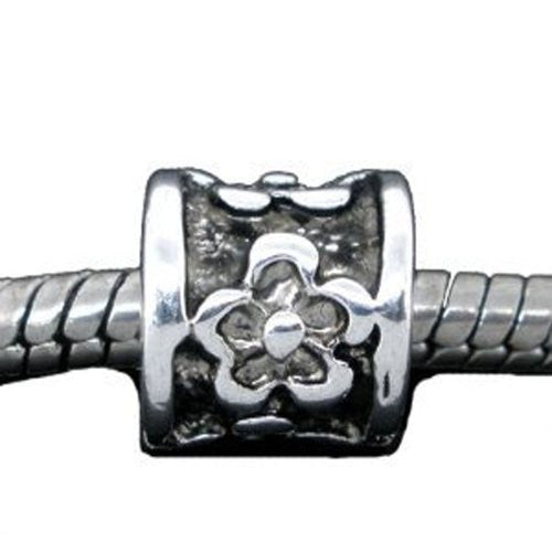 Beautiful Flower Charm European Bead Compatible for Most European Snake Chain Bracelet