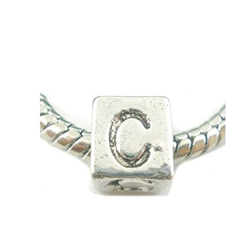 One Alphabet Block Beads Letter C for European Snake Chain Charm Braclets - Sexy Sparkles Fashion Jewelry