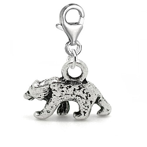 Clip on 3d Polar Bear Charm Pendant for Chains or Neckles - Sexy Sparkles Fashion Jewelry