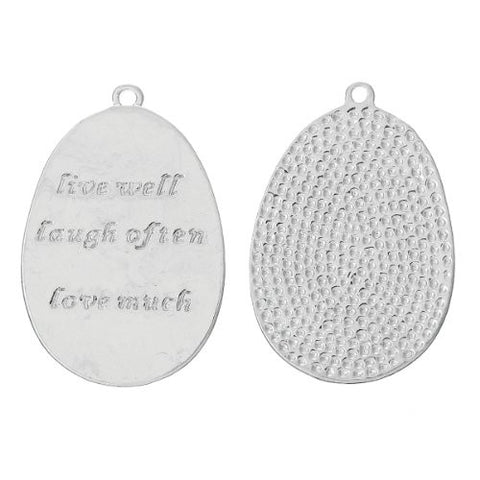 Live Well Laugh Often Love Much Charm Pendant for Necklace - Sexy Sparkles Fashion Jewelry - 2