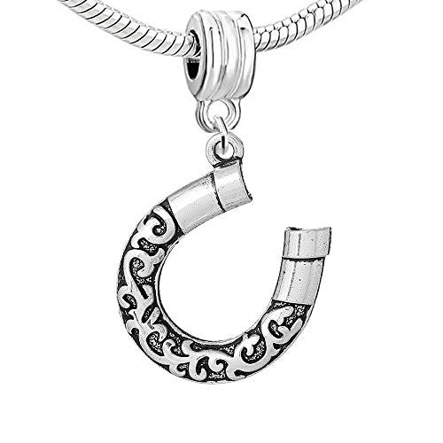 Vine Pattern Horseshoe Bead Compatible for Most European Snake Chain Bracelet - Sexy Sparkles Fashion Jewelry