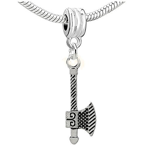 Axe Charm Dangle Bead Compatible with European Snake Chain Bracelet
