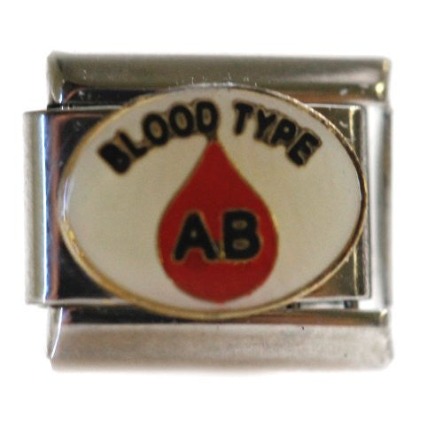 Blood Type Ab Medical Italian Charm for Bracelet