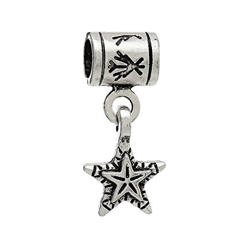 Star Bead Compatible with European Snake Chain Charm Bracelet