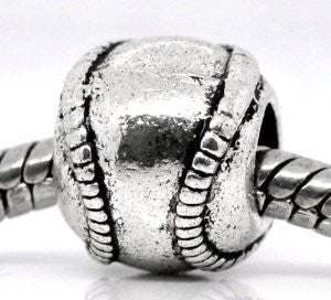 Baseball European Bead Compatible for Most European Snake Chain Bracelet - Sexy Sparkles Fashion Jewelry - 4