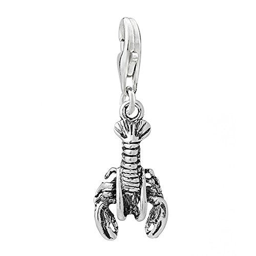 Under the Sea Lobster Clip on Pendant Charm for Bracelet or Necklace - Sexy Sparkles Fashion Jewelry