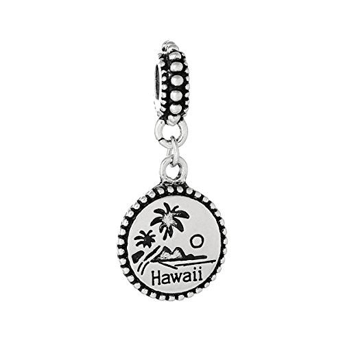 State Charm Bead Spacer (Hawaii)Spacer Bead for European Snake Chain Charm Bracelet