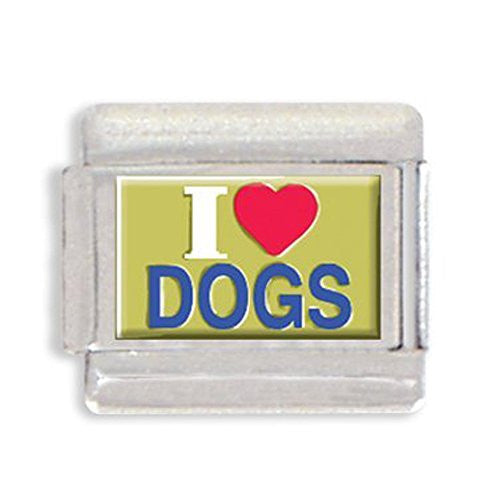 I Love Dogs Italian Bracelet Charm - Sexy Sparkles Fashion Jewelry - 1