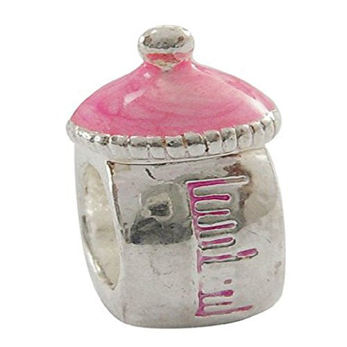 Pink Baby Bottle For Snake Chain Charm Bracelet - Sexy Sparkles Fashion Jewelry - 1