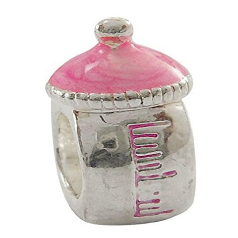 Pink Baby Bottle For Snake Chain Charm Bracelet - Sexy Sparkles Fashion Jewelry - 1
